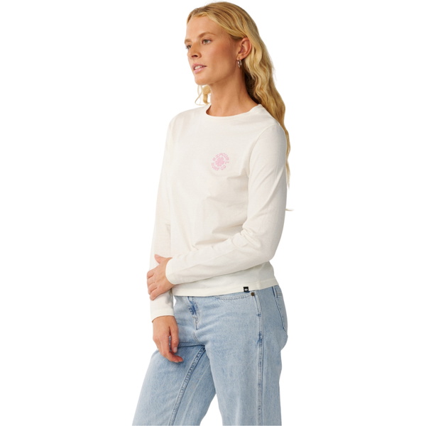 2026 Rip Curl Womens Party Wave Long Sleeve T-Shirt 0Q8WTE - Off White